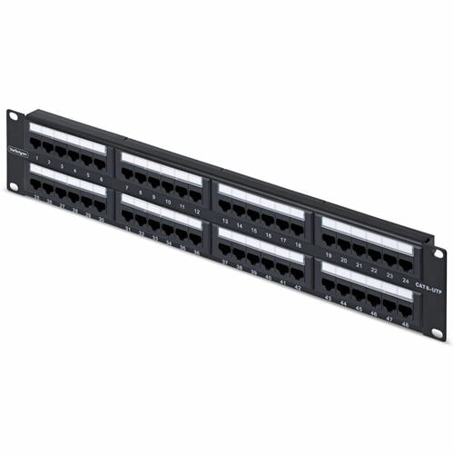 StarTech.com 48-Port Patchpanel, 2HE, 19 Zoll Rack Cat6 Patch Panel, RJ45, UTP, 110 Punch-Down, Ethernet-Netzwerk Patchfel