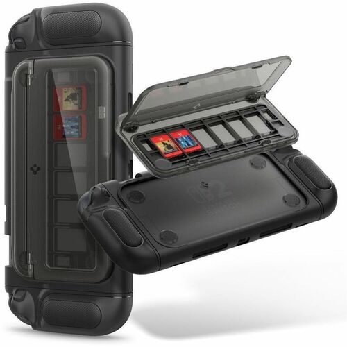 Spigen Case for Nintendo Gaming Console - Black - Thermoplastic Polyurethane (TPU), Polycarbonate (PC)