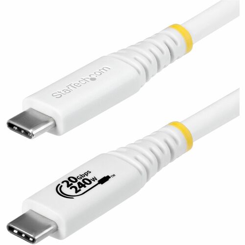 StarTech.com 6ft (1.8m) USB4 Cable, 20Gbps, USB-IF Certified USB-C Cable, 240W PD EPR, 4K 120Hz DP 2.1, TPE Jacket, White 