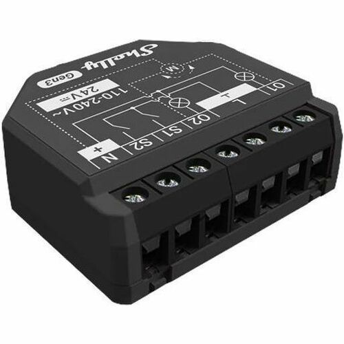 Shelly 2PM Gen3 WiFi + Bluetooth, két áramkörös okosrelé, áramfogyasztás-méréssel, redőnyvezérléssel
