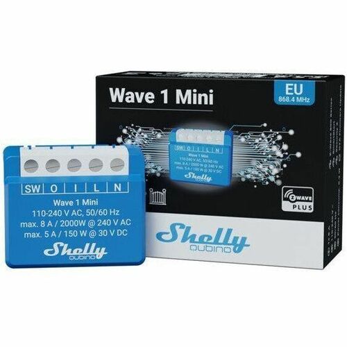 Shelly Qubino Wave 1 MINI egy áramkörös okosrelé, Z-Wave protokoll kompatibili