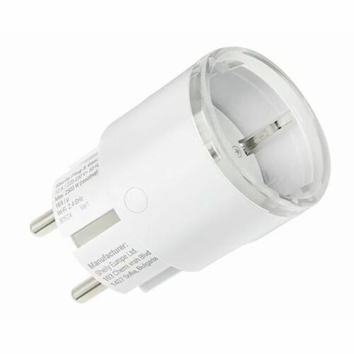 Shelly Plug S (Gen3) Wi-Fi + Bluetooth, Matter kompatibilis, fogyasztásmérős okoskonnektor, fehér