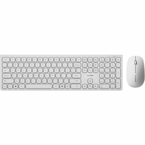 Echelon USB-C Rechargeable Bluetooth Full Size Keyboard for US Win White + Mouse Combo, US