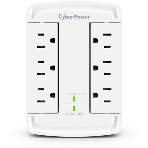 CyberPower CSB6WS Essential 6 - Outlet Surge Protector with 1800 J Surge Suppression - Clamping Voltage 800V, NEMA 5-15P, 