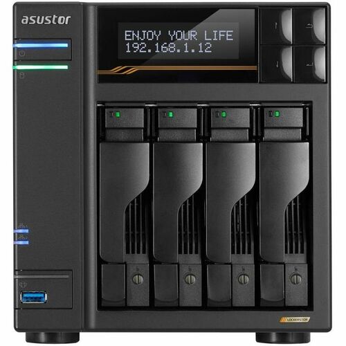 ASUSTOR LOCKERSTOR 4 Gen3 AS6804T SAN/NAS Storage System - Ryzen Embedded V3C14 Quad-core (4 Core) 2.30 GHz - 4 x HDD Supp