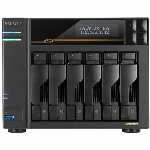 ASUSTOR LOCKERSTOR 6 Gen3 AS6806T SAN/NAS Storage System - Ryzen Embedded V3C14 Quad-core (4 Core) 2.30 GHz - 6 x HDD Supp