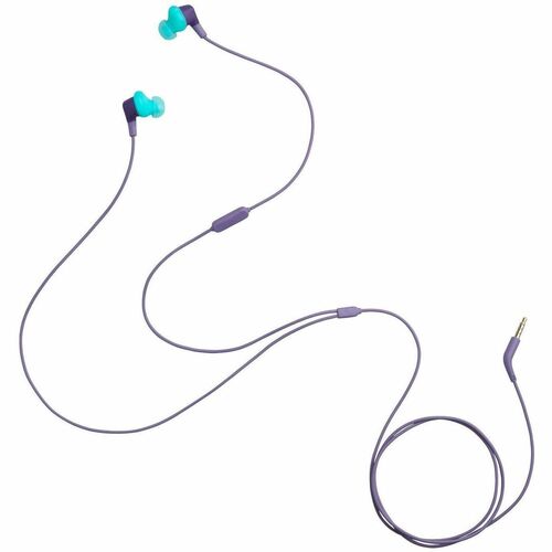 JBL Endurance Run 3 Wired Earbud, Behind-the-ear Stereo Earset - Purple - Binaural - In-ear - 20 Hz to 20 kHz - Mini-phone