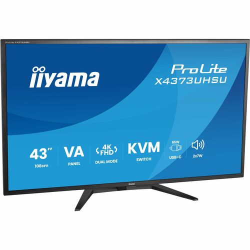 Moniteur LED iiyama ProLite X4373UHSU-B2 43" Classe 4K UHD - 16:9 - Noir mat - 108 cm (42,5") Viewable - Vertical Alignmen
