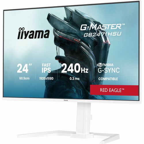 Moniteur de jeu LCD iiyama G-MASTER Red Eagle GB2471HSU-W1 24" Classe Full HD - 16:9 - Blanc mat - 60,5 cm (23,8") Viewabl