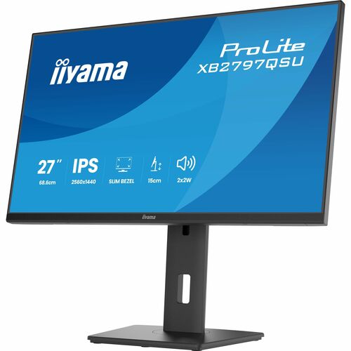 Moniteur LED iiyama ProLite XB2797QSU-B1 27" Classe WQHD - 16:9 - Noir mat - 68,6 cm (27") Viewable - Technologie IPS - LE
