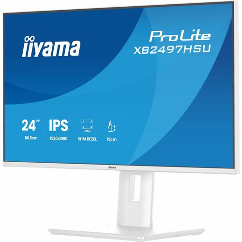 Moniteur LED iiyama ProLite XB2497HSU-W1 24" Classe Full HD - 16:9 - Blanc mat - 60,5 cm (23,8") Viewable - Technologie IP
