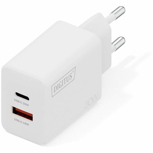 Digitus 30 W AC Adapter - Universal Adapter - 1 USB Type-C - For Smartphone, Headphone, Tablet, Gaming Console, Earphone, 