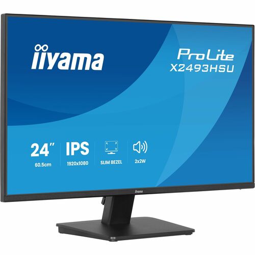 iiyama ProLite X2493HSU-B1 24" Class Full HD LED Monitor - 16:9 - Matte Black - 60.5 cm (23.8") Viewable - In-plane Switch