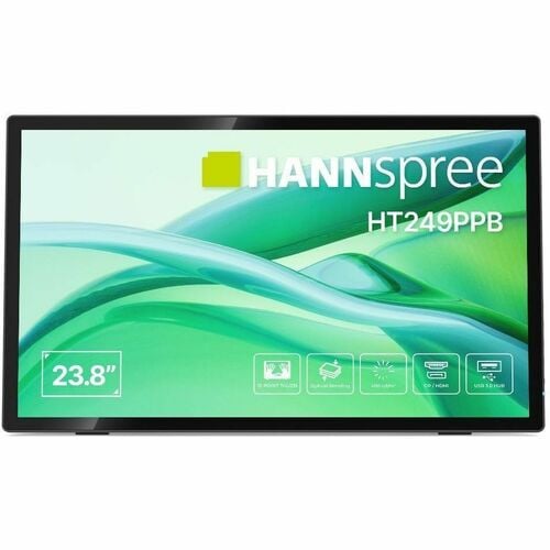 Hannspree HT249PPB 24" Class LED Touchscreen Monitor - 16:9 - 5 ms - 60.5 cm (23.8") Viewable - Projected Capacitive - 10 
