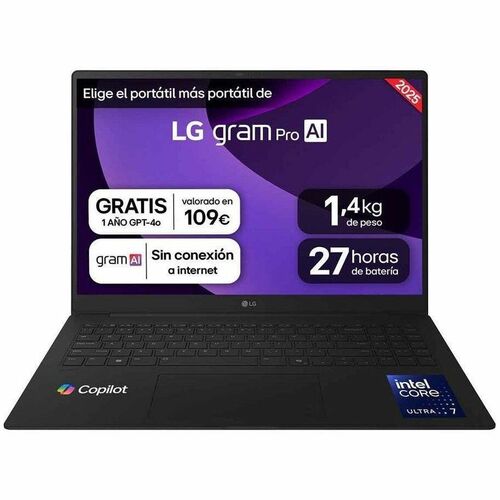 LG gram Pro 16Z90TR-E 16Z90TR-E.AD88B 40.6 cm (16") Notebook - WQXGA - 144 Hz - Intel Core Ultra 7 255H - 32 GB - 1 TB SSD