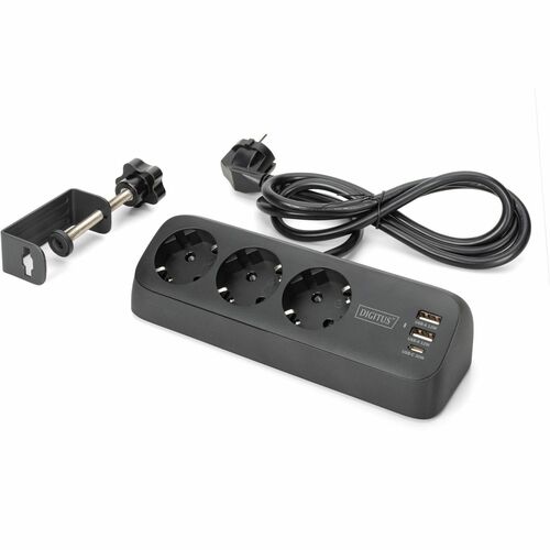 Digitus Steckdosenleiste - 2 x USB Typ A, 1 x USB Typ C, 3 x AC-Strom - 1,50 m Kabel - 16 A Stromstärke - 250 V AC Voltage