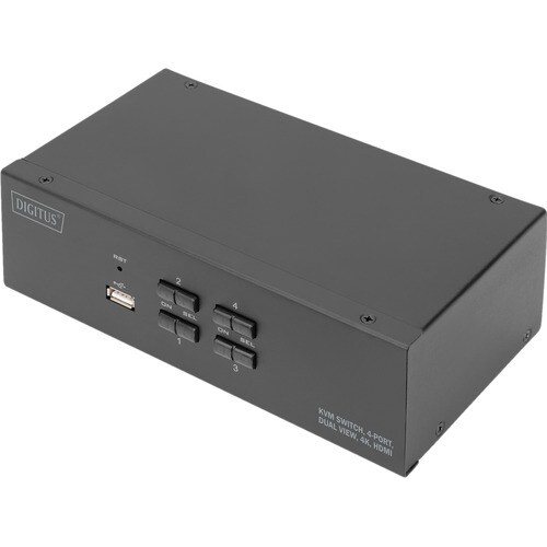 Digitus DS-12883 KVM-Switchbox - 4 Computer - 1 Lokaler Benutzer(n) - 3840 x 2160 - 7 x USB - 10 x HDMI