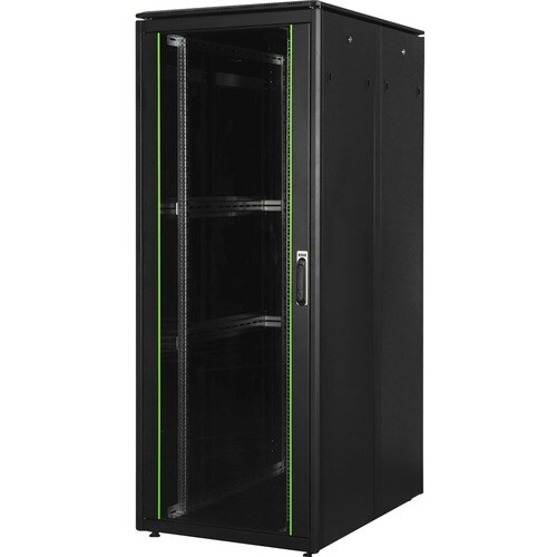 Digitus Unique 42U Rackschrank für LAN-Schalter, Patchfeld - 482,60 mm Rack-Breite - Schwarz - Stahl, Glas - 600 kg Maxima