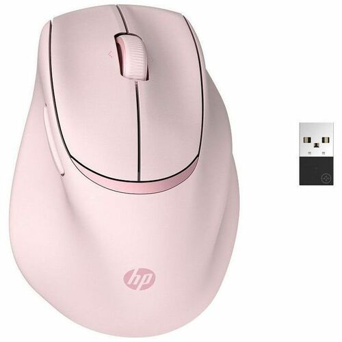 HP 720M Mouse - Bluetooth/Radio Frequency - USB Type A - 7 Button(s) - 6 Programmable Button(s) - Pink - PC, Mac - Wireles