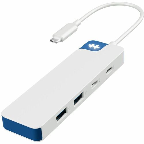 Hyper HyperDrive Flex HD5200BUGL USB-Hub - USB-Typ C - 640 MB/s - Tastatur, Festplatte - Desktop - Blau, Weiß - 4 Total US