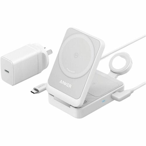 Caricatore a induzione ANKER MagGo A2557 - Bianco - 1 - Per Smartwatch, iPhone, AirPod, Smartphone, Earbud, Dispositivo ab