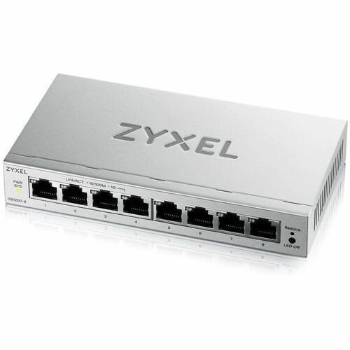 ZYXEL GS1200 GS1200-8V3 8 Ports Manageable Ethernet Switch - Gigabit Ethernet - 10/100/1000Base-T - 2 Layer Supported - 3.