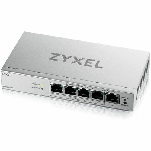Commutateur Ethernet ZYXEL GS1200 GS1200-5HPV3 5 Ports Gérable - Gigabit Ethernet - 10/100/1000Base-T - 2 Couche supportée