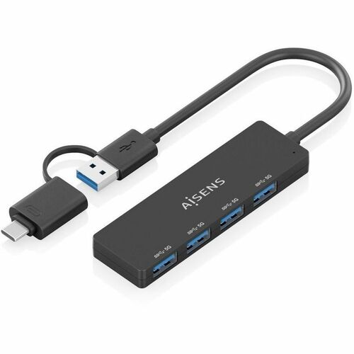 HUB USB 3.1 USB-C/M Y USB-A/M 4XTIPO A/H NEGRO 15CM