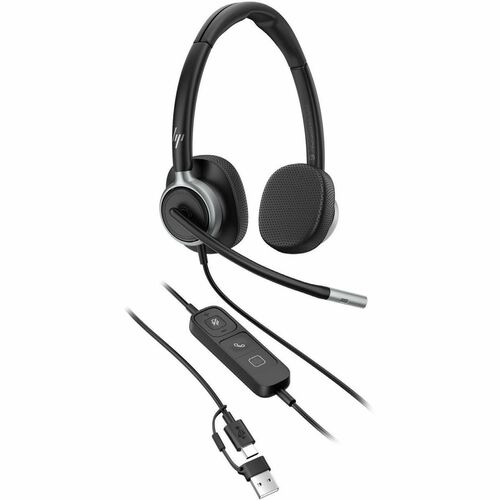Cuffie Poly Mission 600 625 Cavo Over-the-head, On-ear Stereo - Nero - Microsoft Teams Certification - Binaural - Supra-au