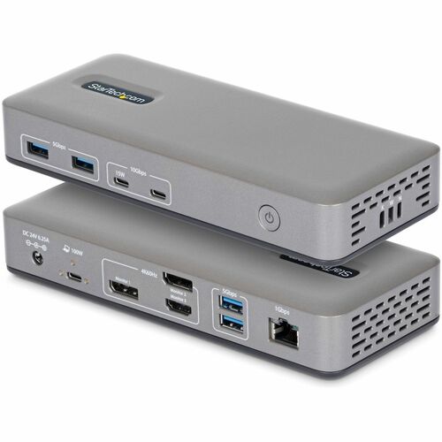 StarTech Triple-Monitor USB-C Docking Station, DP / HDMI, 4K 60Hz, 100W Laptop Charging, 1GbE, Driverless, Multi-Monitor D