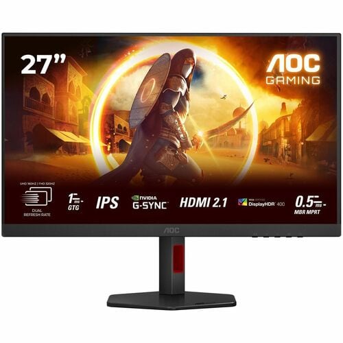 AOC U27G4R 27" Class 4K UHD Gaming LED Monitor - 16:9 - Black, Red - 68.6 cm (27") Viewable - Fast IPS - WLED Backlight - 
