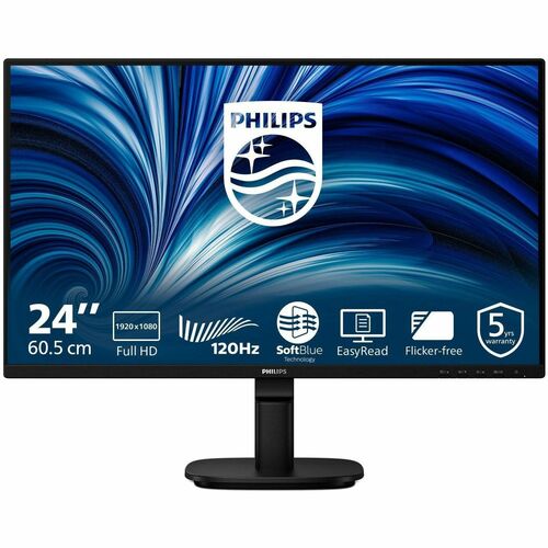 Philips 24B2N2200 24" Class Full HD LED Monitor - 16:9 - Textured Black - 60.5 cm (23.8") Viewable - In-plane Switching (I