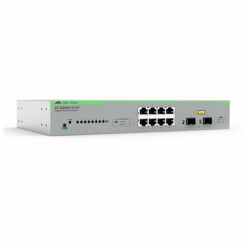 Allied Telesis GS950 V2 AT-GS950/10 V2-30 8 Ports Ethernet Switch - Gigabit Ethernet - 10/100/1000Base-T, 100Base-FX, 1000