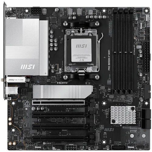 MSI B850M-P WIFI Gaming Desktop Motherboard - AMD B850 Chipset - Socket AM5 - Micro ATX - Ryzen 9, Ryzen 7 Processor Suppo