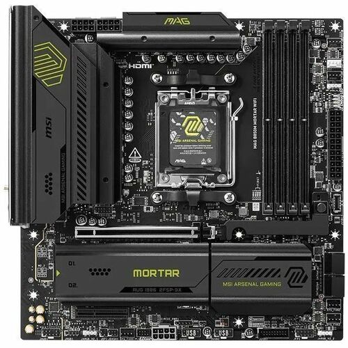 MSI MAG B850M MORTAR WIFI Gaming Desktop Motherboard - AMD B850 Chipset - Socket AM5 - Micro ATX - Ryzen 9, Ryzen 7 Proces