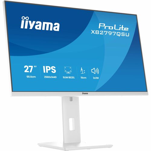 iiyama ProLite XB2797QSU-W1 27 Zoll Klasse WQHD LED-Monitor - 16:9 Format - Matt-weiß - 68,6 cm (27 Zoll) Viewable - IPS-T