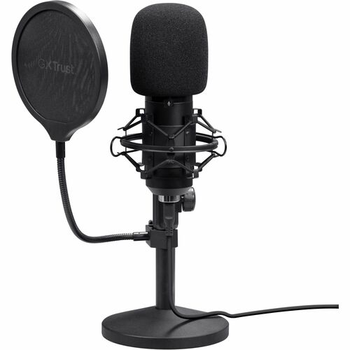 GXTrust 269 Emita II Microphone avec Bureau Support Réglable, Filtre Anti-Pop et Anti-Vent, Gamer USB Micro avec Directivi