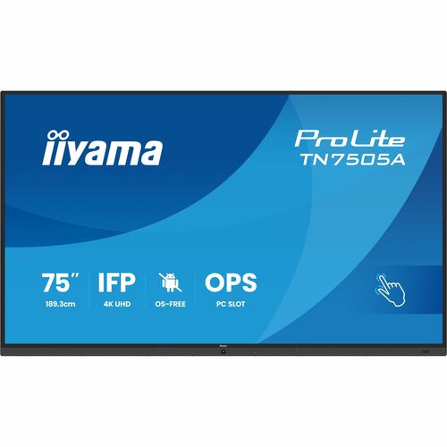 iiyama ProLite TN7505A-B1AG 1892,81 mm 4K UHD LCD Collaboration Display - DeepContrast-IR+ - Touchscreen - 16:9 Seitenverh