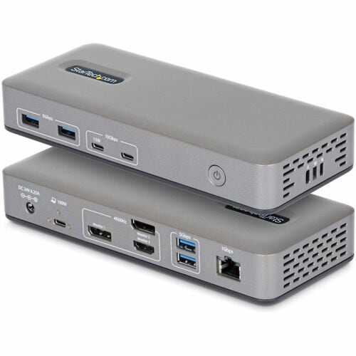 StarTech.com Docking station USB-C Triple Monitor, DP/HDMI, 4K 60Hz, Ricarica laptop 100W, 1GbE, Dock Multimonitor Driverl