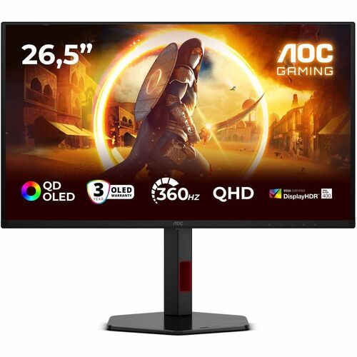 AOC Q27G4SDR 27" (68.6 cm) Class WQHD Gaming OLED Monitor - 16:9 - Black, Red - 26.5" (67.3 cm) Viewable - Quantum Dot OLE