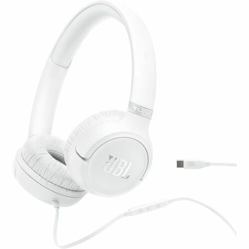 JBL Tune 530C Wired On-ear, Over-the-head Stereo Headset - White - Binaural - Ear-cup - 30 Ohm - 20 Hz to 40 kHz - USB Type C