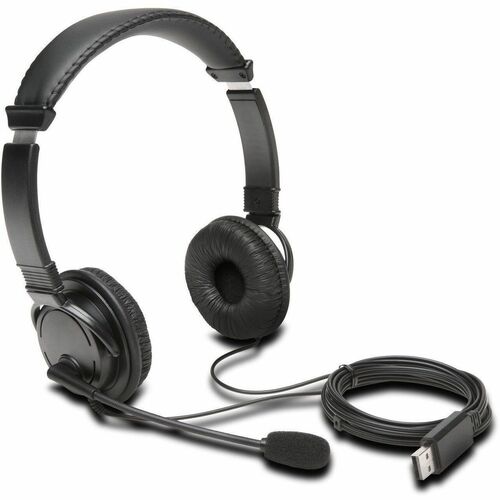 Kensington Wired Over-the-head, Over-the-ear Stereo Headset - Black - Binaural - Circumaural - 182.9 cm Cable - Noise Canc