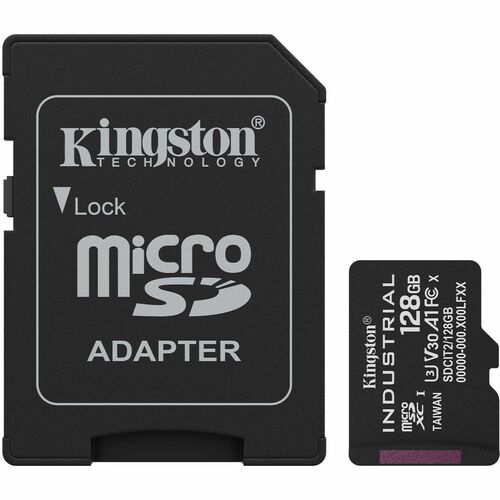 Kingston Industrial 128 GB Class 10/UHS-I (U3) V30 microSDXC - 100 MB/s Read - 80 MB/s Write