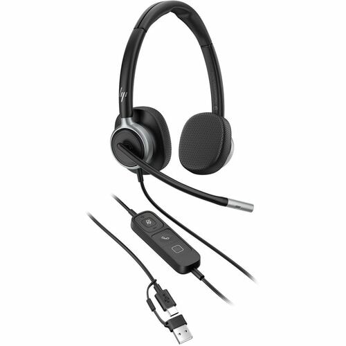 Poly Mission 600 625 Wired Over-the-head, On-ear Stereo Headset - Black - Microsoft Teams Certification - Binaural - Supra