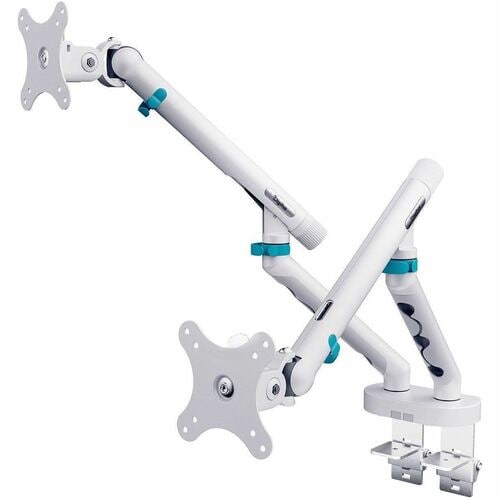 Digitus Desk Mount for Monitor, Flat Panel Display, Curved Screen Display - White - Height Adjustable - 2 Display(s) Suppo