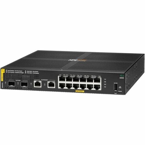 Aruba CX 6000 14 Ports Manageable Ethernet Switch - Gigabit Ethernet - 10/100/1000Base-T, 1000Base-X - 2 Layer Supported -