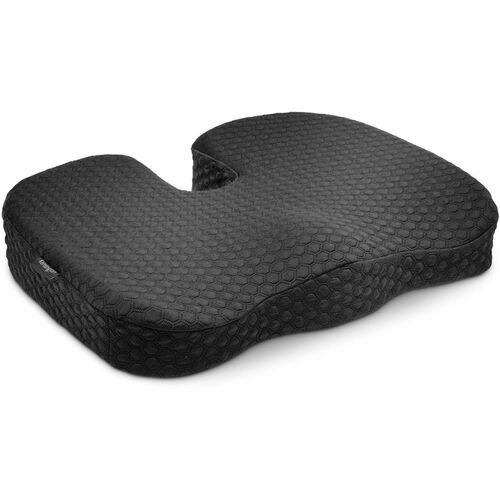 Kensington Premium Seat Cushion - 465.58 mm - Gel Filling - Fabric, Memory Foam, Silicone - U-shaped - Comfortable, Ergono