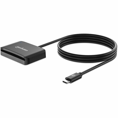 Manhattan USB-C Contact Smart Card Reader with MicroSD slot, USB Type-C Male to Contact Reader Interface and microSDXC, Su