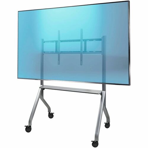 StarTech Easel-Style TV Cart for up to 100inch and 220lb Displays, Height-Adjustable Rolling Stand, Mobile Mount w/ 3" Whe