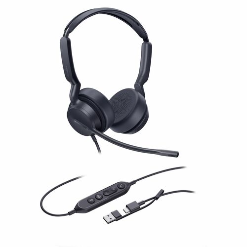 Yealink UH42 Wired Over-the-head, On-ear Stereo Headset - Black - Binaural - Supra-aural - 32 Ohm - 20 Hz to 20 kHz - 150 